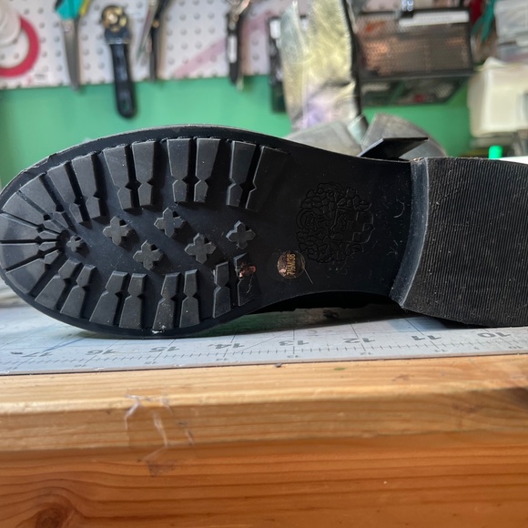 Vince Camuto Black and Gold Moto Boots - Picture 3 of 16